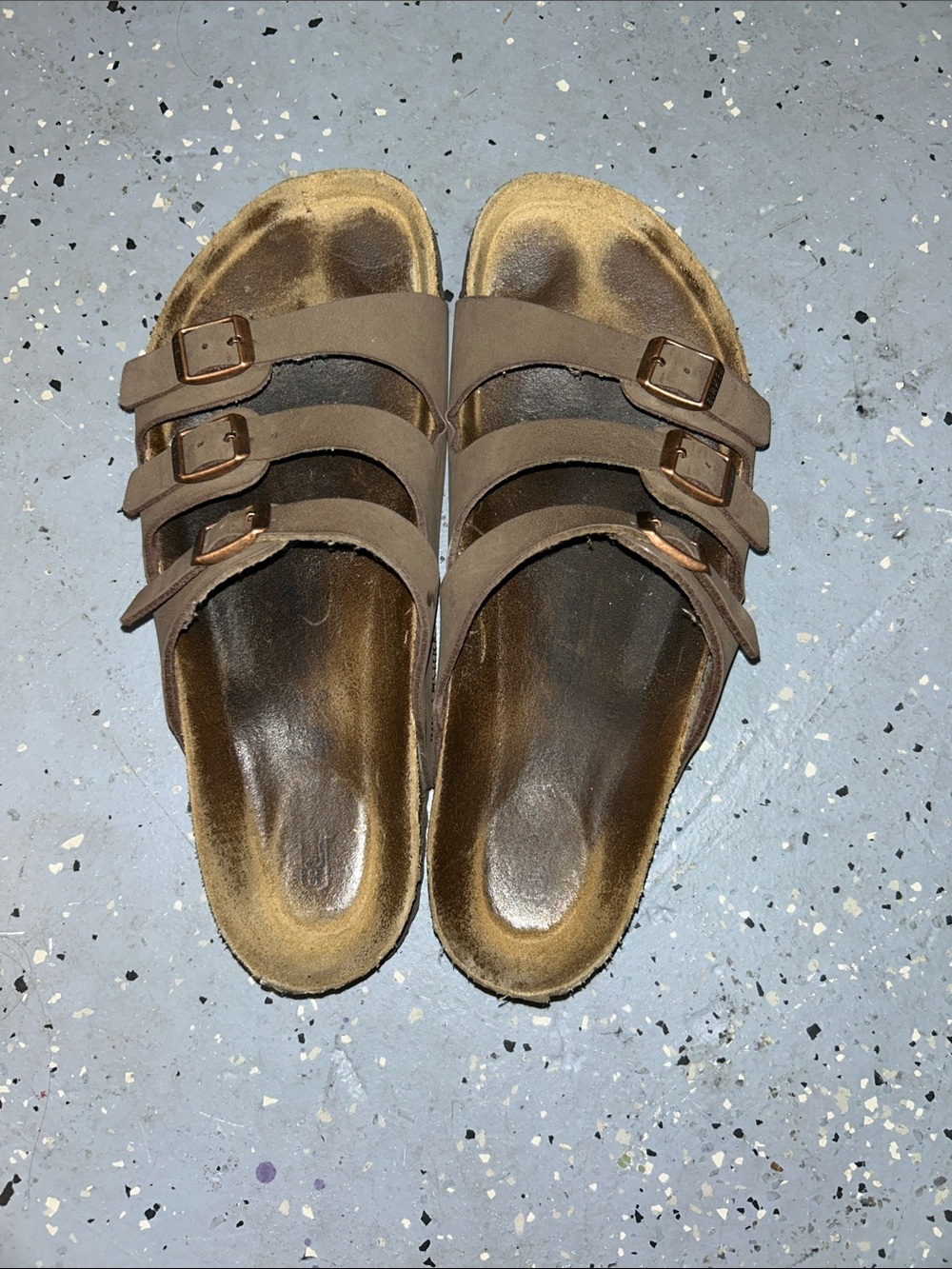 Birkenstock “ Florida” Triple-Strap Brown Sandals size 11